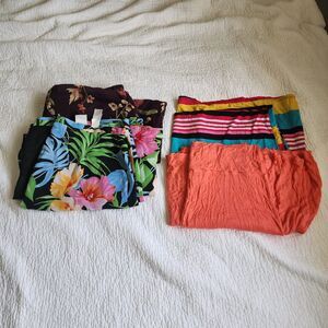 Multiples Maxi Skirts Lot - Floral, Tropical, Striped & Coral